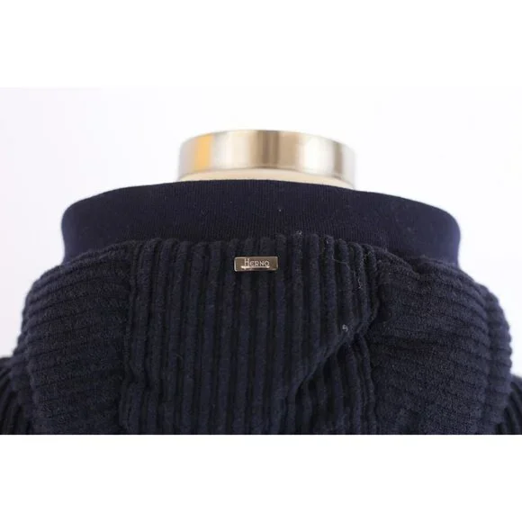 $1,850 Herno Montgenevre Down Corduroy Parka Jacket SZ 48/38 Navy NEW